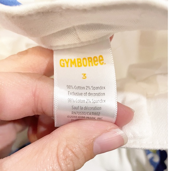NWT Gymboree White Cargo Pants with Belt and Flower Embroidery Size 3 - Picture 3 of 6